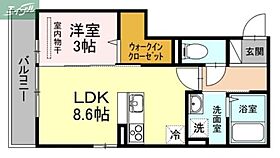 岡山県岡山市北区駅元町（賃貸アパート1LDK・2階・31.87㎡） その2