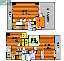 岡山県岡山市北区駅元町（賃貸マンション3LDK・20階・83.40㎡） その2