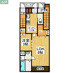 Polaris S棟 1LDKの間取図画像