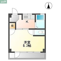 サンジェルマン富田町 1Kの間取図画像