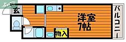 ストゥディオアレズ ワンルームの間取図画像