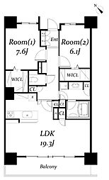 ロイヤルパークス千種 2LDKの間取図画像