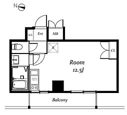 KTファースト ワンルームの間取図画像