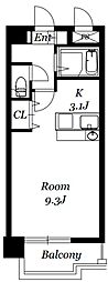 エクシード花園 ワンルームの間取図画像
