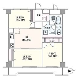 サニーハイツ 3DKの間取図画像