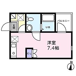 ベイルーム長後 ワンルームの間取図画像