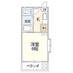 サン・ミッシェル 1Kの間取図画像
