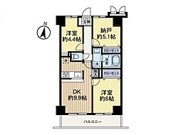 ドラゴンマンション橋本伍番館 2SDKの間取り