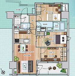 プレシス相模原リベール 3LDKの間取図画像