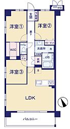 プレシス多摩永山レヴィエ 3LDKの間取図画像
