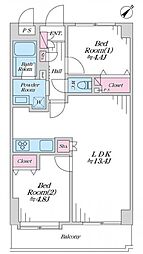 エクセル橋本南 2LDKの間取図画像
