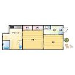 灘中央ビル 2DKの間取図画像