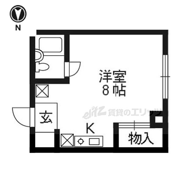 京都府京都市西京区山田車塚町(賃貸マンション1R・5階・20.81㎡)の写真 その2