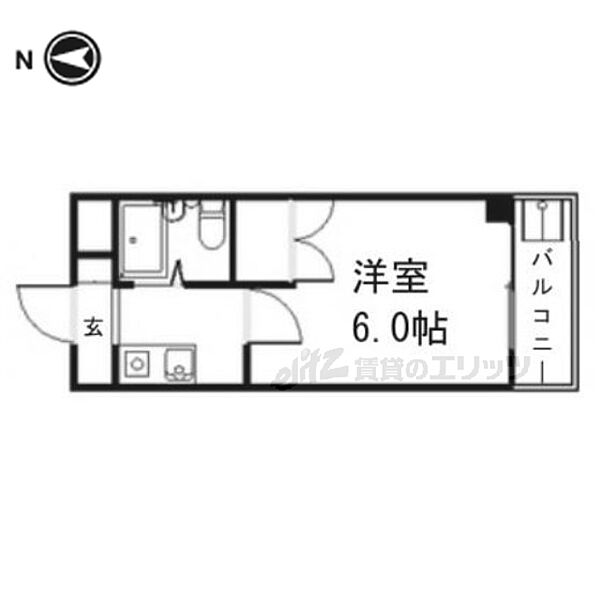 京都府京都市西京区上桂森上町(賃貸マンション1K・3階・16.12㎡)の写真 その2