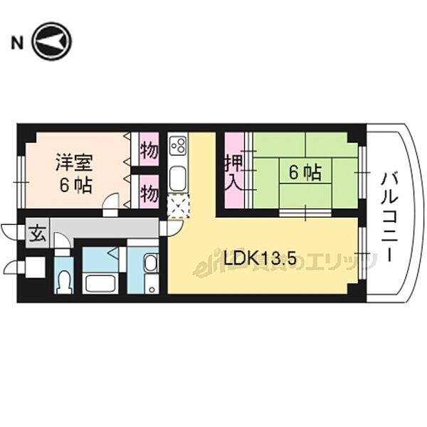 京都府京都市西京区桂上野西町(賃貸マンション2LDK・1階・58.42㎡)の写真 その2