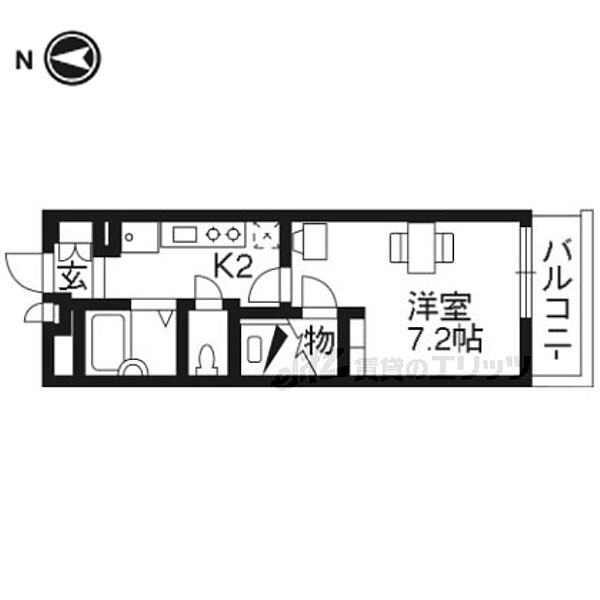 京都府京都市西京区樫原秤谷町(賃貸アパート1K・4階・20.81㎡)の写真 その2