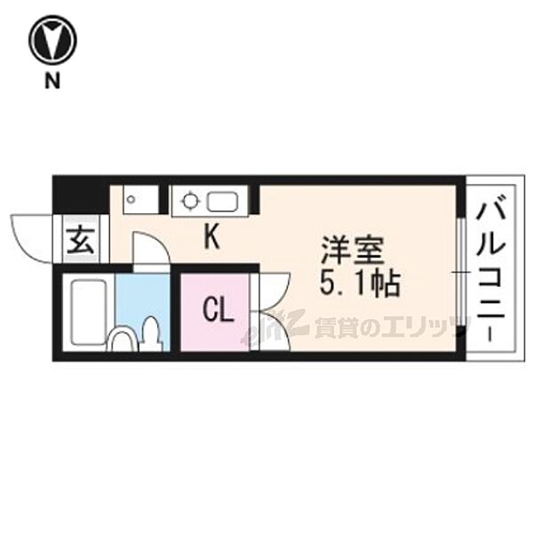 シェラールII 809｜京都府宇治市小倉町西浦(賃貸マンション1K・2階・16.80㎡)の写真 その2