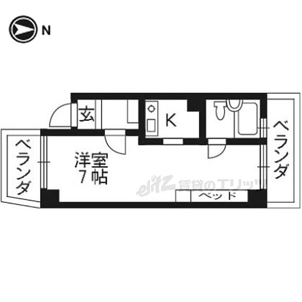 Ｋ＆Ｃコート 203｜京都府向日市寺戸町殿長(賃貸マンション1R・2階・23.63㎡)の写真 その2