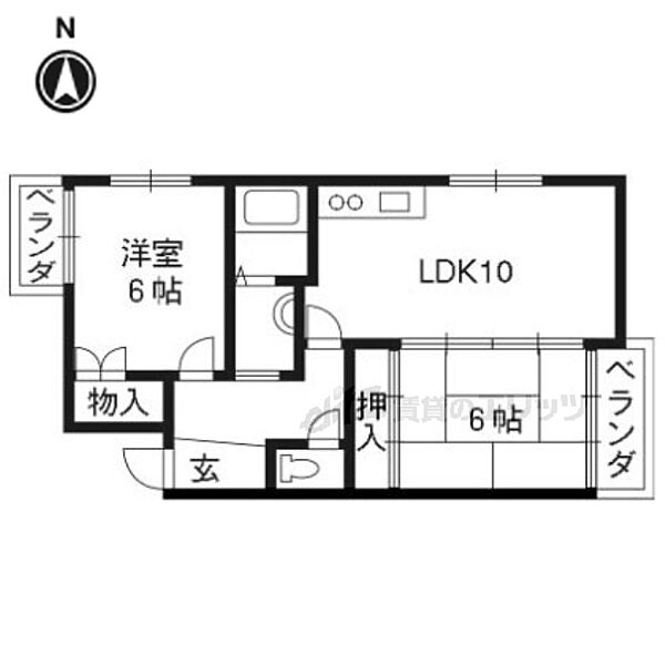 京都府京都市西京区山田南山田町(賃貸マンション2LDK・1階・40.00㎡)の写真 その2