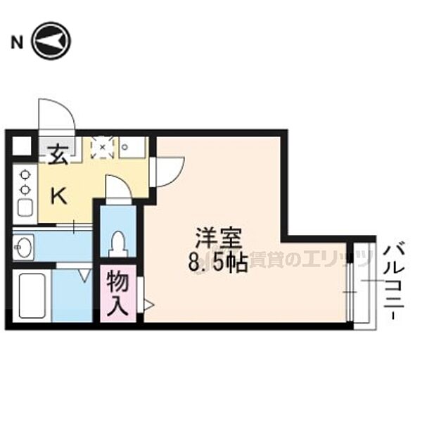 京都府京都市下京区七条通大宮西入花畑町(賃貸マンション1K・4階・23.70㎡)の写真 その2