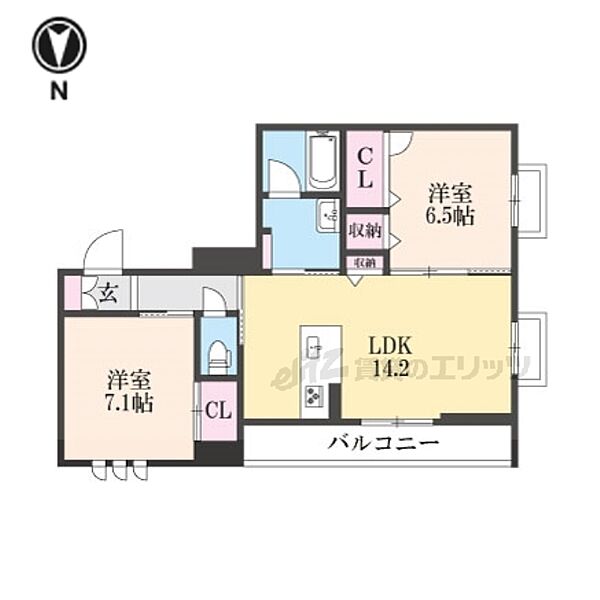 京都府京都市下京区西側町(賃貸マンション2LDK・2階・64.81㎡)の写真 その2