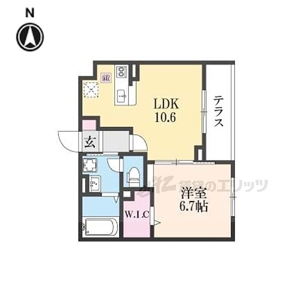 ハレレア 102｜京都府京都市伏見区羽束師菱川町(賃貸アパート1LDK・1階・40.92㎡)の写真 その2