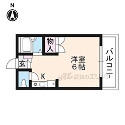 レオパレス西向日 1Kの間取図画像