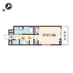オーサム ヴィレッジ 京都桂 1Kの間取図画像