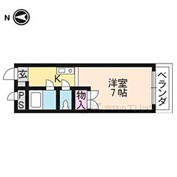 グロリアハイツ 1Kの間取図画像