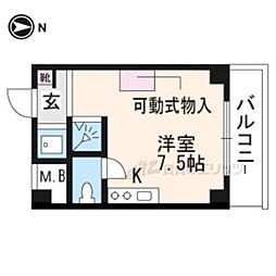 エスポワール里西 ワンルームの間取図画像