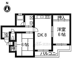 マノワール久貝 2DKの間取図画像