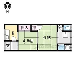 第二八ノ坪荘 2Kの間取図画像