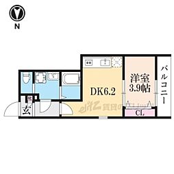 ARCA桂川 1DKの間取図画像