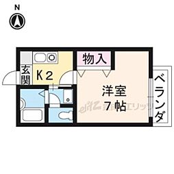 テラ・リーブリー瓦町 1Kの間取図画像