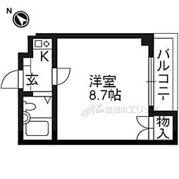 ハイツすぎさ2番館 1Kの間取図画像