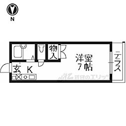 レオパレスあまの ワンルームの間取図画像