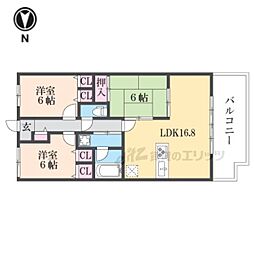 パデシオン新烏丸十条 3LDKの間取図画像