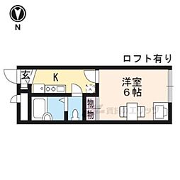 レオパレス嵐山2 1Kの間取図画像