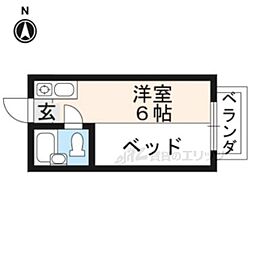 BeBeベティ ワンルームの間取図画像