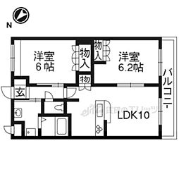 ノーベルYui2 1LDKの間取図画像