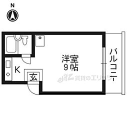 サンライズ嵯峨 ワンルームの間取図画像