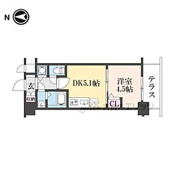 CREST TAPP京都太秦天神川dexII 1DKの間取図画像