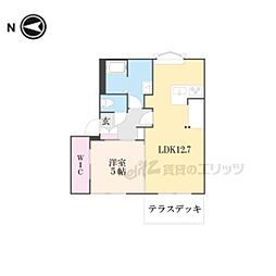 クレフォート美竹A 2DKの間取図画像