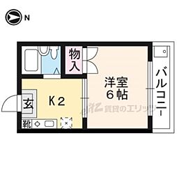 サンヴェール二条 1Kの間取図画像