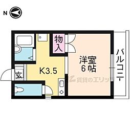 サンプラザ鳴滝 1Kの間取図画像