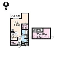 タピエス 1Kの間取図画像