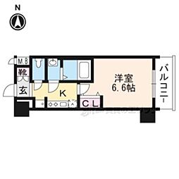 エステムコート京都東寺朱雀邸 1Kの間取図画像