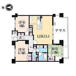 パークホームズ嵯峨嵐山桜邸 3LDKの間取図画像