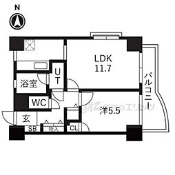 藤和シティホームズ西洞院 1LDKの間取図画像