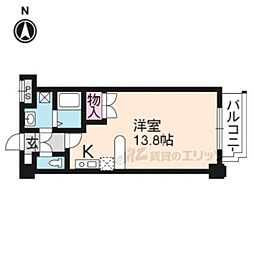 ルサフィール西大路 ワンルームの間取図画像